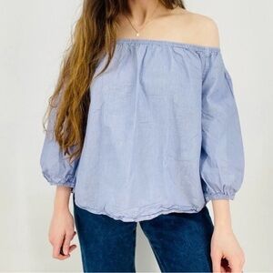 Maeve by Anthropologie Nautical Off Shoulder Blouse Size Small